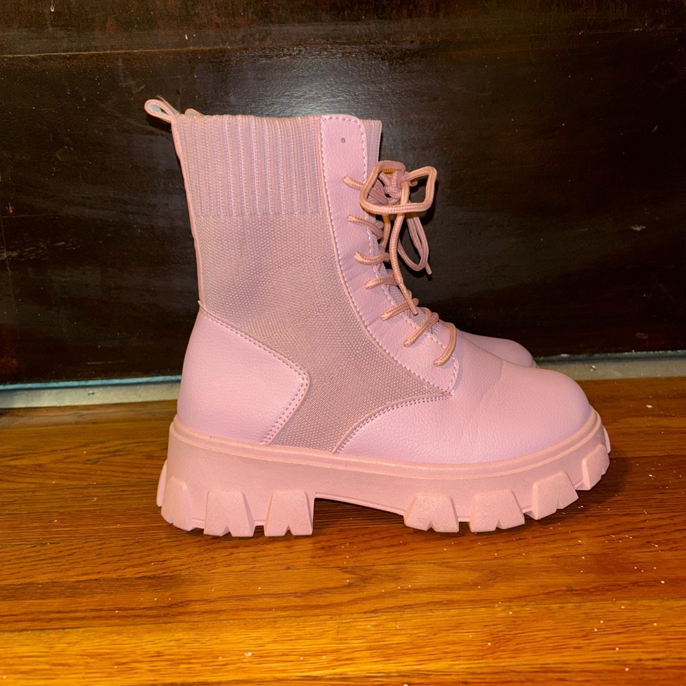 Pink Combat Boots